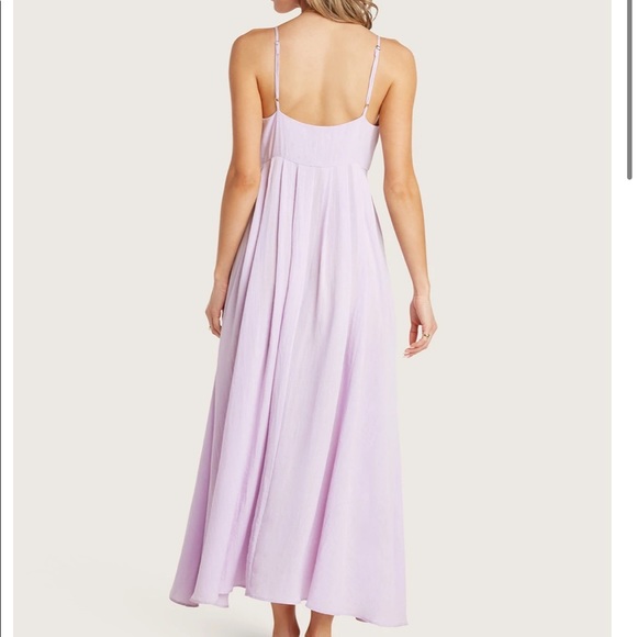 NWOT WILLOW Rochelle Dress Tie Front Maxi Dress in Lilac Purple Size M - Picture 2 of 11